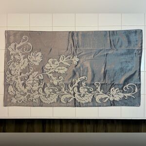 Hand Embroidered Velvet King Sham, Frontgate Aviana Collection, Gray, 20x36 in